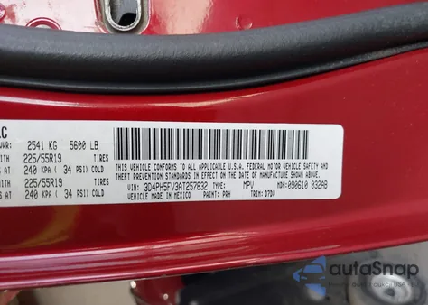 2010 Dodge Journey Sxt из США, поврежденный, VIN 3D4PH5FV3AT257832